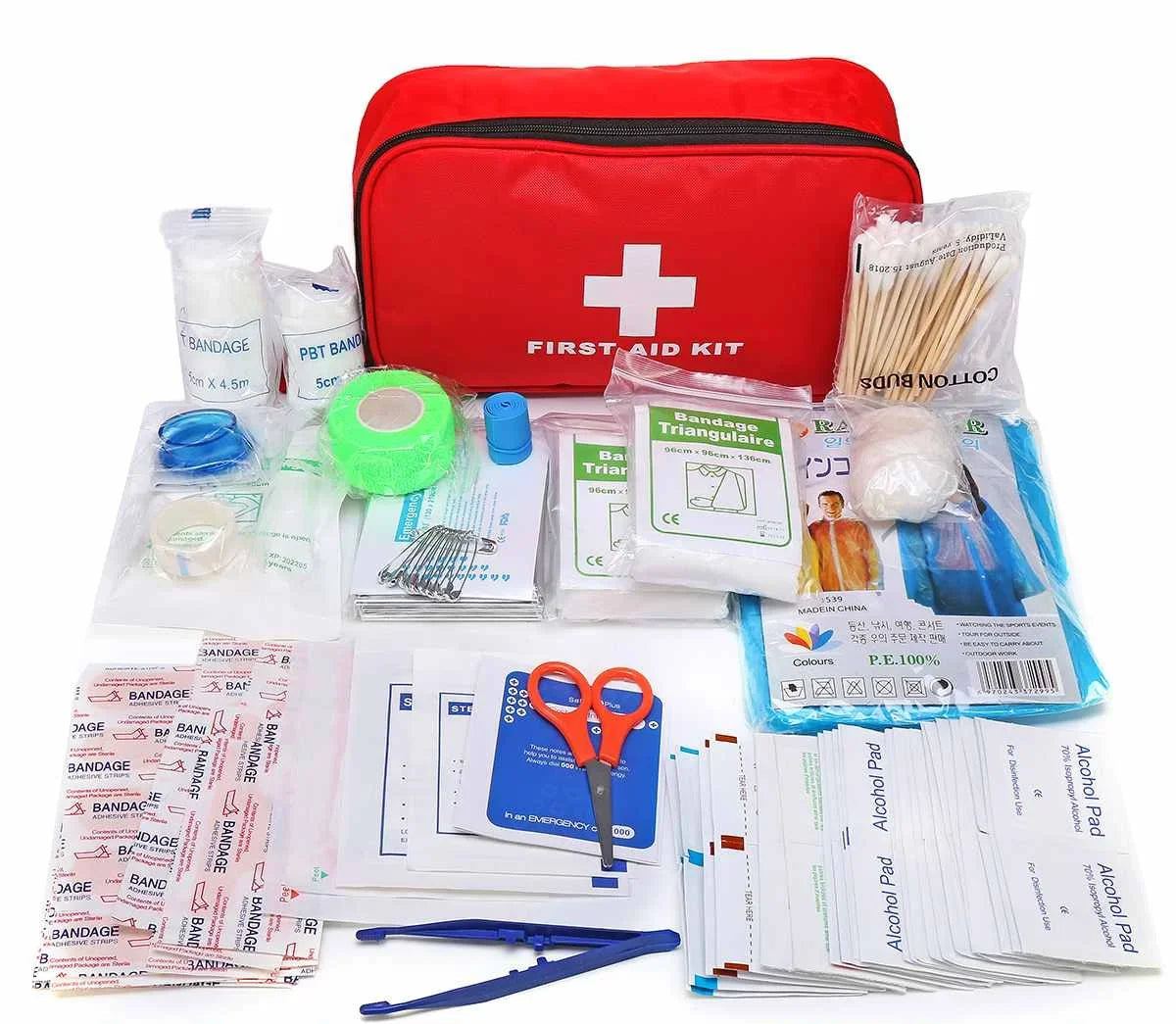Extended 180-piece first aid kit for full 72h emergency preparedness in Europe
