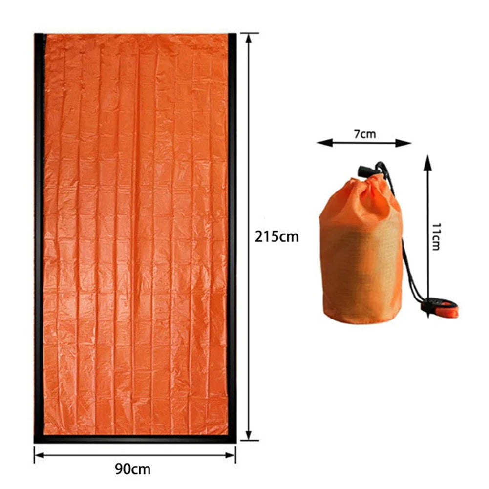Compact emergency thermal survival sacks folded for storage – 2-pack